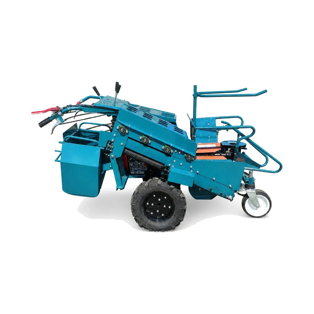 Hans HS-4YZ-1 mini corn harvester, side view, four-wheel walk-behind self-propelled design